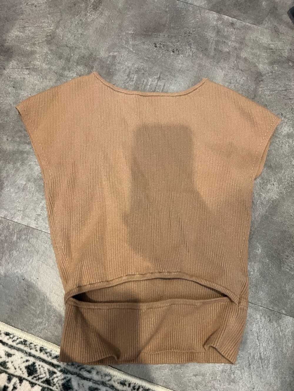 Aritzia Ribbed Sleeveless Top in Camel Brown